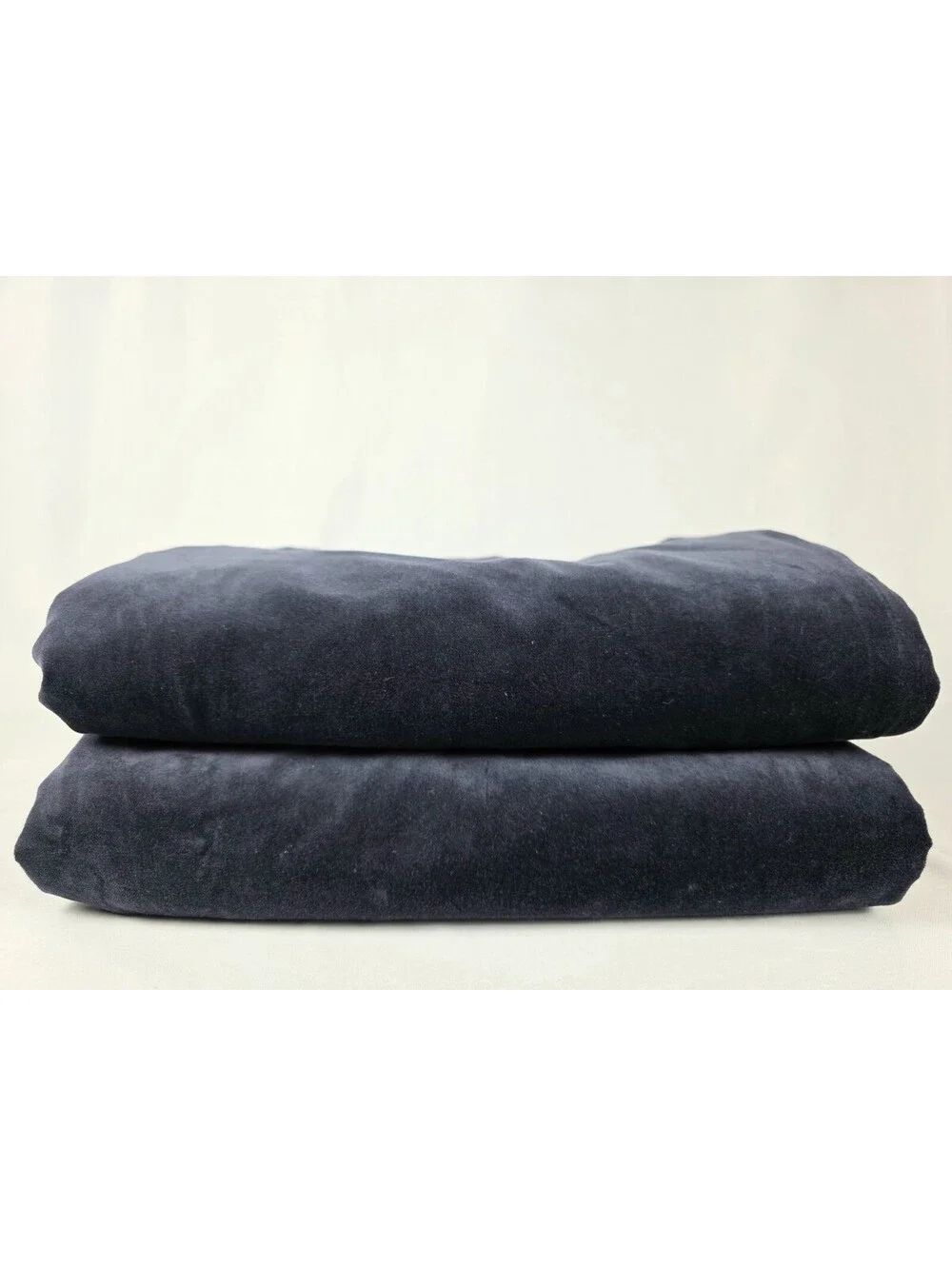 IKEA Sanela Navy Blue Velvet Curtain Panels Set of 2, Darkening 55” x 98